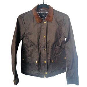J.Crew Barn Jacket 100% Cotton Waxed Mossy Brown Liberty Floral XS